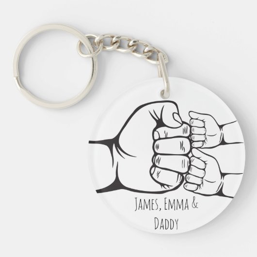 Custom Dad en Kinder vuistbult Sleutelhanger (Voorkant)