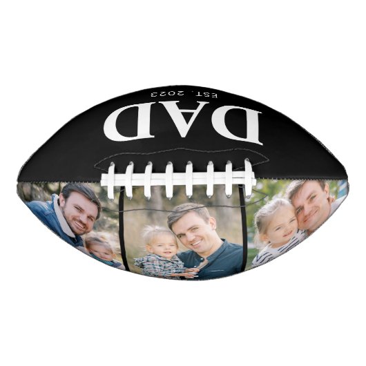 Custom Dad Established 3 Photo Fathers Day American Football (Voorkant)