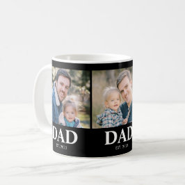 Custom Dad Established 3 Photo Fathers Day Koffiemok