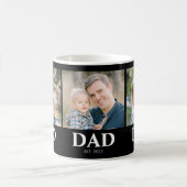 Custom Dad Established 3 Photo Fathers Day Koffiemok (Center)