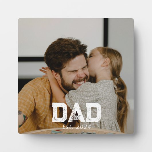 Custom Dad Established Modern Bold Photo Fotoplaat (Voorkant)