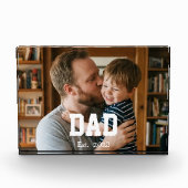 Custom Dad Established Modern Bold Text Fotoblokken (Voorkant)