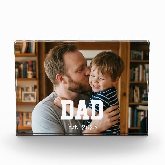 Custom Dad Established Modern Bold Text Fotoblokken (Voorkant)