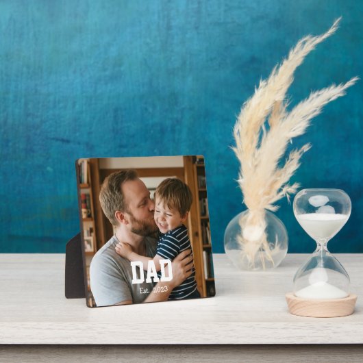 Custom Dad Established Modern Bold Text Fotoplaat (Insitu)