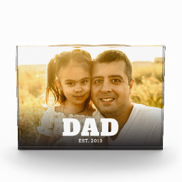 Custom Dad Established Modern Bold Text Photo Fotoblokken