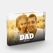 Custom Dad Established Modern Bold Text Photo Fotoblokken (Links)