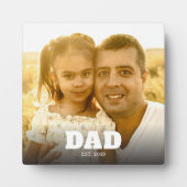 Custom Dad Established Modern Bold Text Photo Fotoplaat (Voorkant)