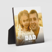 Custom Dad Established Modern Bold Text Photo Fotoplaat (Voorkant)