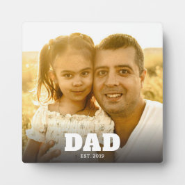 Custom Dad Established Modern Bold Text Photo Fotoplaat
