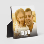 Custom Dad Established Modern Bold Text Photo Fotoplaat (Voorkant)