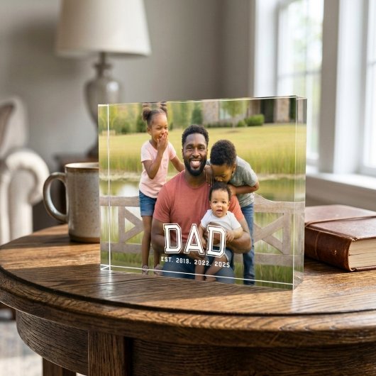 Custom Dad Established Modern Bold White Photo Fotoblokken