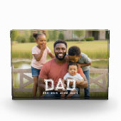 Custom Dad Established Modern Bold White Photo Fotoblokken (Voorkant)
