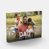 Custom Dad Established Modern Bold White Photo Fotoblokken (Links)