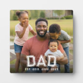 Custom Dad Established Modern Bold White Photo Fotoplaat (Voorkant)