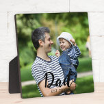 Custom Dad Established Modern Script Photo Fotoplaat<br><div class="desc">Dad Established Modern Script Photo Design. Replace the photo with your own of your kids and change the years to the years you became a dad.</div>