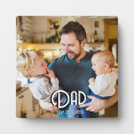 Custom Dad Established Photo Grunge Text Fotoplaat