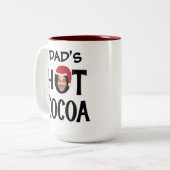 Custom Dad Face & Name Hot Cocoa Christmas Tweekleurige Koffiemok (Voorkant links)