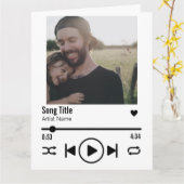 Custom Dad Photo Song Afspeellijst Groet Kaart (Gele Bloem)