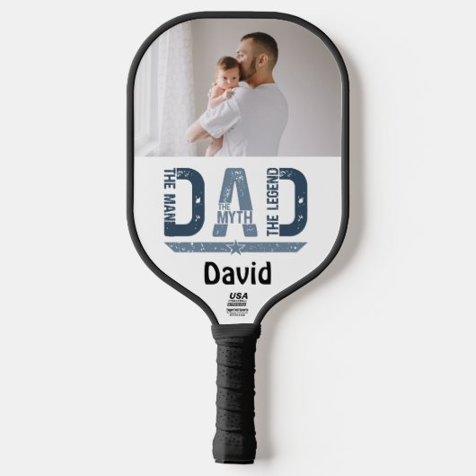 Custom Dad Pickleball Paddle - Man. Mythe. legende (Achterkant)