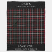 Custom Dad Red Black Plaid Funny Nap Zone Fleece Deken (Voorkant)