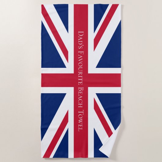 Custom Dad Union Jack Britse vlag Strandlaken (Voorkant)