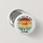 CUSTOM Dada houdt meer van mij dan van koken Ronde Button 3,2 Cm (Voorkant /achterkant)