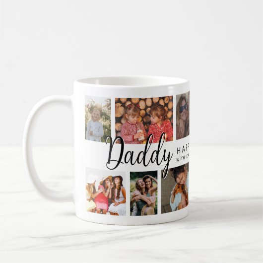 Custom Daddy 12 Foto Collage Koffie Koffiemok (Links)