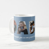 Custom Daddy 5 Photo Collage Blue Vaderdag Koffiemok (Voorkant links)