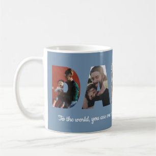 Custom Daddy 5 Photo Collage Blue Vaderdag Koffiemok