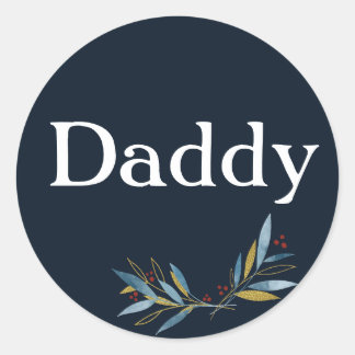 Custom Daddy Afgerond Lijst met Branch Bouquet Ronde Sticker