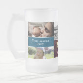 Custom daddy foto collage blauw matglas bierpul (Links)