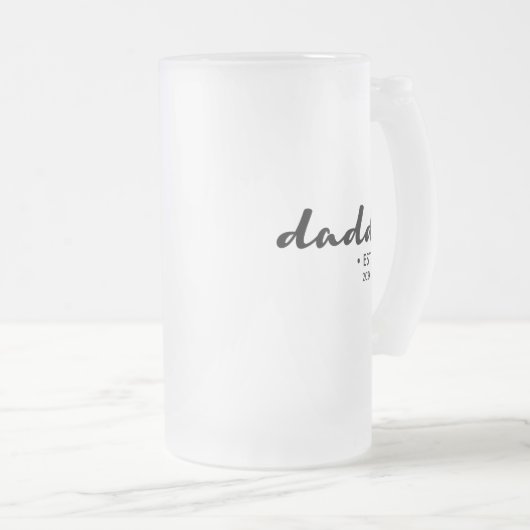 Custom Daddy Opgericht Jaar Vaderdag Matglas Bierpul (Voorkant rechts)