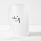 Custom Daddy Opgericht Jaar Vaderdag Matglas Bierpul (Voorkant links)
