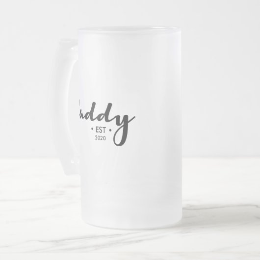 Custom Daddy Opgericht Jaar Vaderdag Matglas Bierpul (Voorkant links)