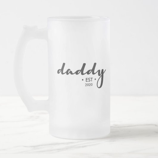 Custom Daddy Opgericht Jaar Vaderdag Matglas Bierpul (Links)