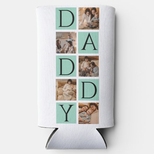 Custom Daddy Photo Collage Cooler – Modern 5-Foto (Voorkant)