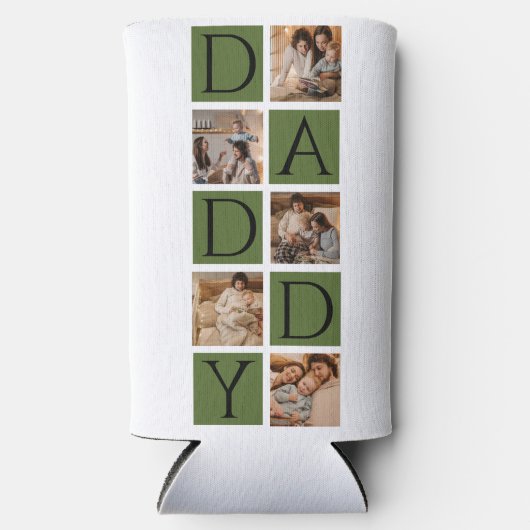 Custom Daddy Photo Collage Cooler – Modern 5-Foto (Voorkant)