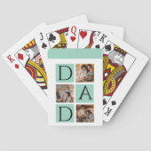 Custom Daddy Photo Collage Modern Klassiek Spelen Pokerkaarten (Achterkant)