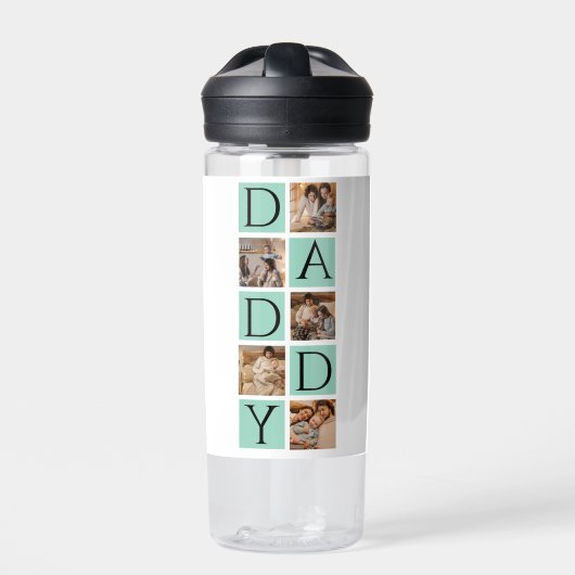 Custom Daddy Photo Collage Waterfles (Voorkant)