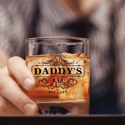 Custom Daddy's Bar Jaar Vastgesteld Glas