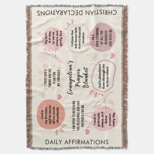 Custom Daily Affirmations Christian Bible Verse Deken (Voorkant Verticaal)