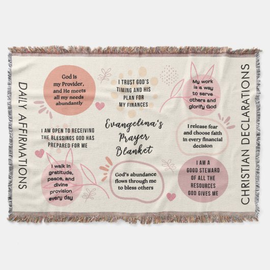 Custom Daily Affirmations Christian Bible Verse Deken (Voorkant)