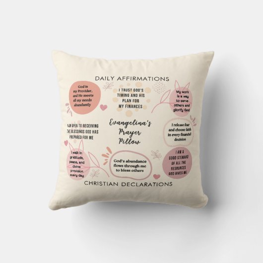 Custom Daily Affirmations Christian Bible Verse Kussen (Achterkant)