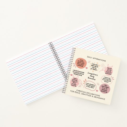 Custom Daily Affirmations Christian Bible Verse Notitieboek (Binnen)
