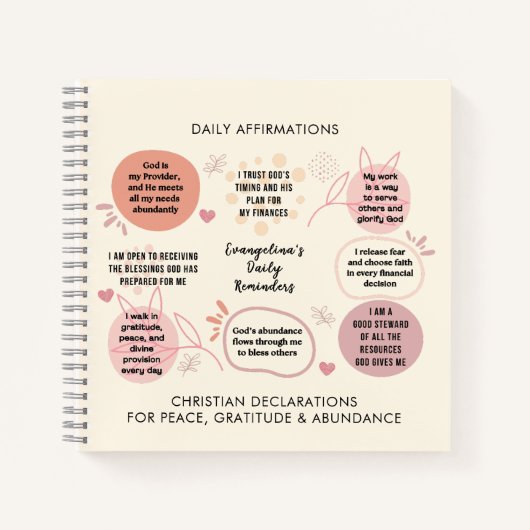 Custom Daily Affirmations Christian Bible Verse Notitieboek (Voorkant)