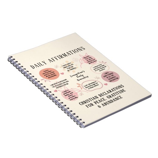 Custom Daily Affirmations Christian Bible Verse Notitieboek (Rechterzijde)