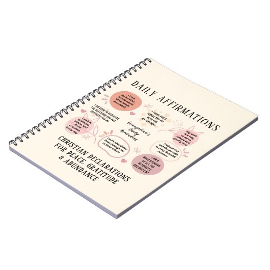 Custom Daily Affirmations Christian Bible Verse Notitieboek (Linkerzijde)