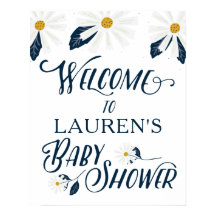 Custom Daisy Baby shower Welcome Poster