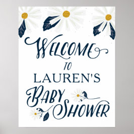 Custom Daisy Baby shower Welcome Poster