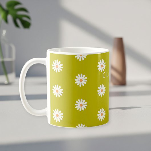 Custom Daisy Mug with Name for Women, Female Daisy Koffiemok